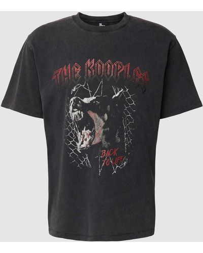 The Kooples T-shirt Met Motiefprint - Zwart