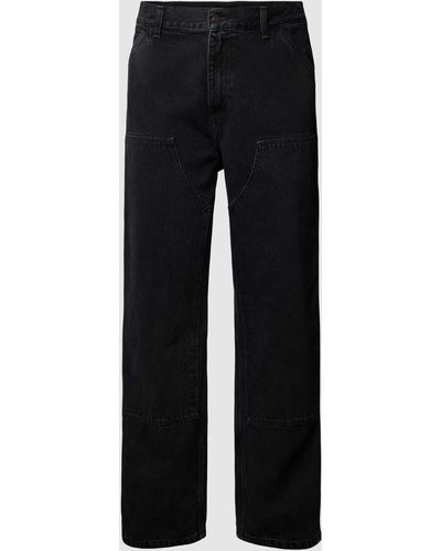 Carhartt Regular Fit Jeans Met Verstevigde Knieën - Zwart