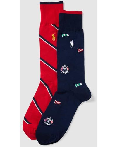 Polo Ralph Lauren Socken mit Logo-Stitching im 2er-Pack - Rot