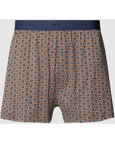 Mey Boxershorts mit Allover-Muster Modell 'ELEMENTS' - Blau