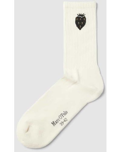 Marc O' Polo Socken mit Motiv-Print Modell 'Dany' - Weiß