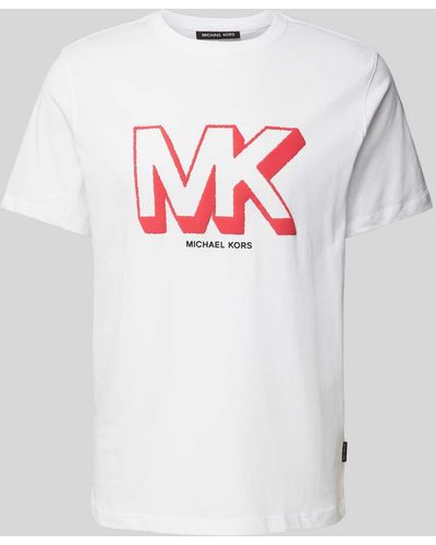 Michael Kors T-Shirt mit Label-Print Modell 'SKETCH MK' - Grau