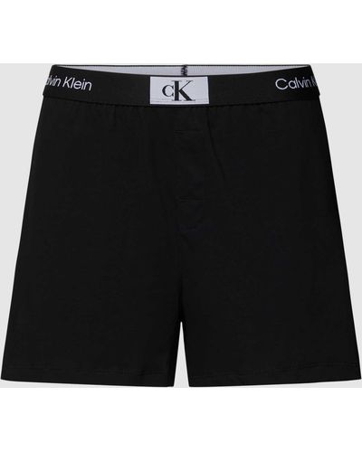 Calvin Klein Korte Broek Met Labeldetails - Zwart
