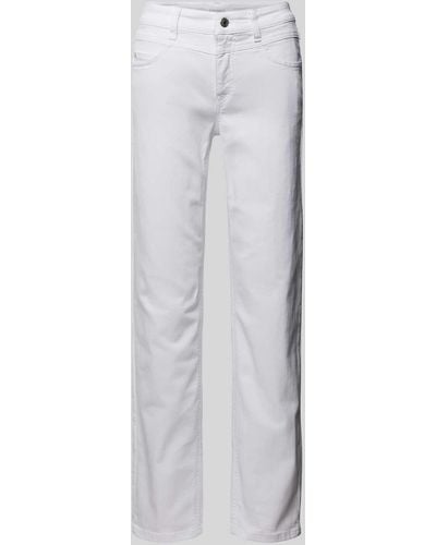 Cambio Regular Fit Jeans mit verkürztem Schnitt Modell 'POSH' - Weiß