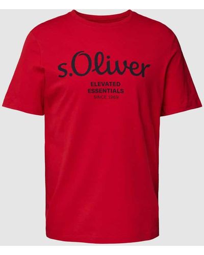 S.oliver T-Shirt mit Label-Print - Rot
