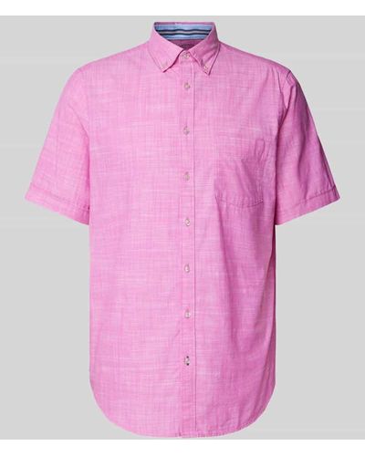Christian Berg Men Freizeithemd mit Button-Down-Kragen - Pink