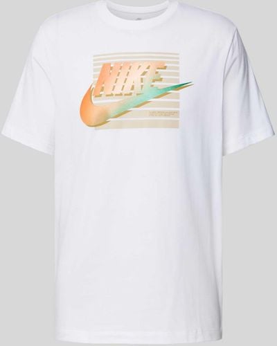 Nike T-Shirt mit Label-Print - Weiß