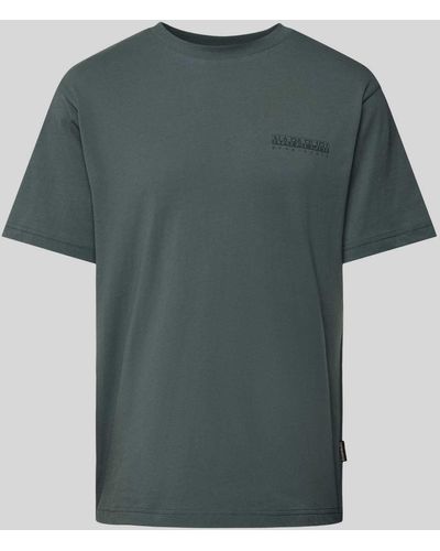 Napapijri Oversized T-Shirt mit Label-Print - Grün