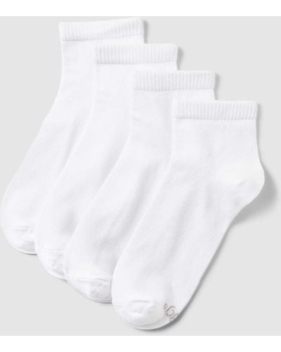 S.oliver Socken mit Label-Details im 4er-Pack - Weiß