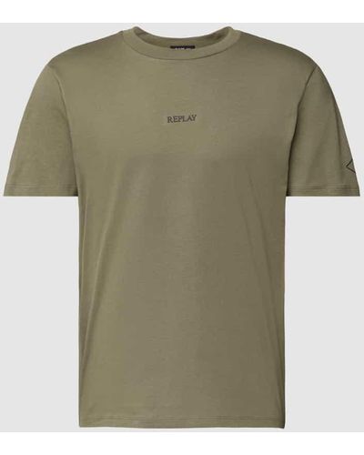 Replay T-Shirt mit Label-Print - Grün