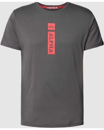 Alpha Industries T-shirt Met Labelprint - Grijs