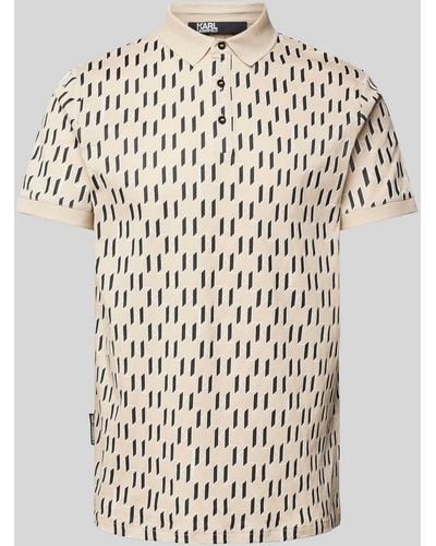Karl Lagerfeld Slim Fit Poloshirt Met All-over Logomotief - Wit
