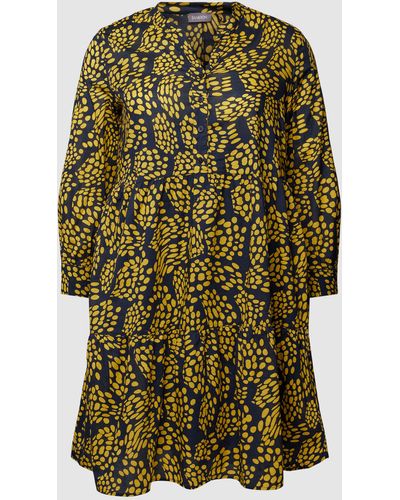 Samoon PLUS SIZE Blusenkleid mit Allover-Muster Modell 'POP SAFARI' - Grün
