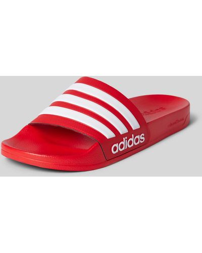 adidas Sandalette mit Streifenmuster Modell 'ADILETTE SHOWER' - Rot