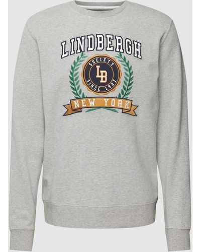 Lindbergh Sweatshirt Met Logomotief - Grijs