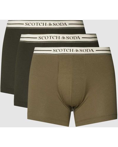 Scotch & Soda Trunks mit Label-Detail im 3er-Pack - Grün