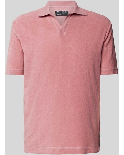 Marc O' Polo Regular Fit Poloshirt mit Label-Detail - Pink