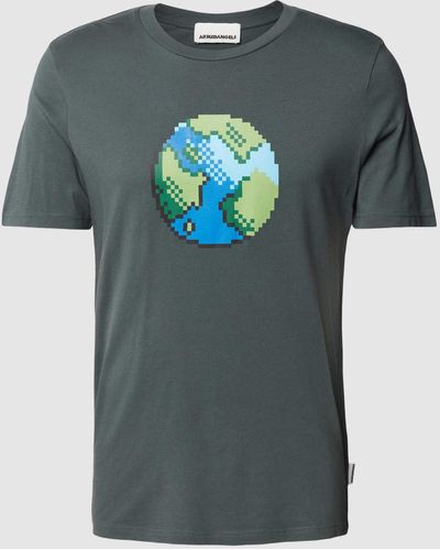 ARMEDANGELS T-Shirt mit Motiv-Print Modell 'JAAMES PLAANET' - Blau