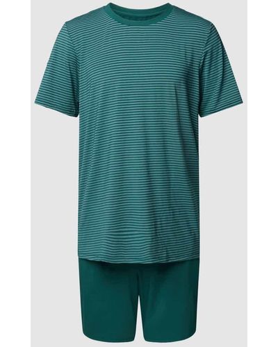 Schiesser Schlafanzug mit Stretch-Anteil - Grün