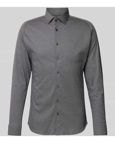 DESOTO Slim Fit Business-Hemd mit Kentkragen - Grau