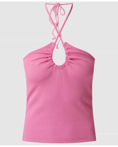 ONLY Crop Top mit Stretch-Anteil Modell 'Nessa' - Pink