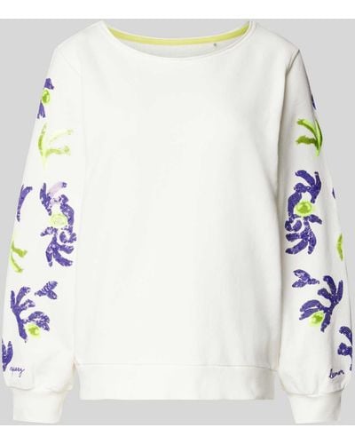 LIEBLINGSSTÜCK Sweatshirt mit Paillettenbesatz Modell 'Olita' - Weiß