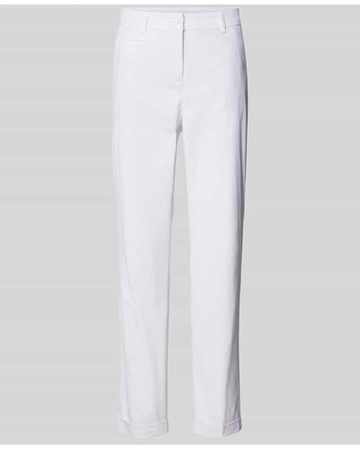 Cambio Slim Fit Hose mit Knopfverschluss Modell 'STELLA' - Weiß