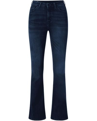 Kings Of Indigo Flared High Rise Jeans mit Stretch-Anteil Modell 'Marie' - Blau