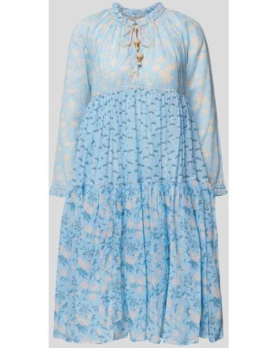 Yvonne S Knielanges Kleid mit Muster-Mix - Blau