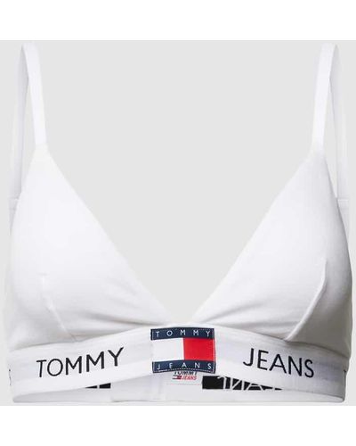 Tommy Hilfiger Triangel-BH mit Logo-Saum Modell 'HERITAGE' - Weiß