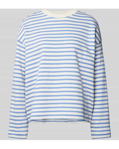 ARMEDANGELS Sweatshirt mit Streifenmuster Modell 'FRANKAA MAARLEN' - Blau