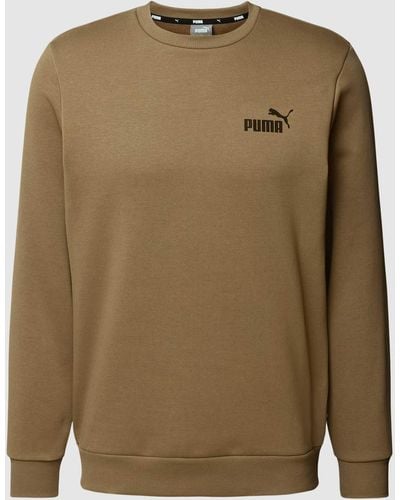 PUMA Sweatshirt mit Label-Print - Grün