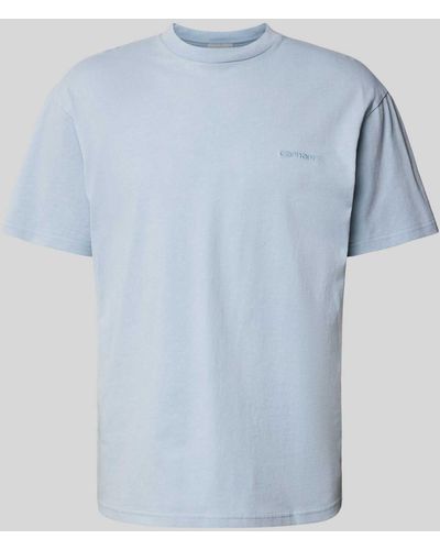 Carhartt T-Shirt mit Label-Stitching Modell 'DUSTER' - Blau