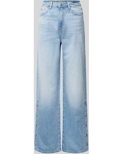Guess Wide Leg Jeans Met Labelpatch - Blauw