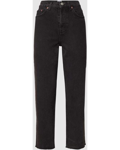 BDG Straight Fit Jeans Met Franjes, Model 'pax' - Zwart