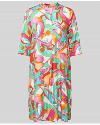 Emily Van Den Bergh Knielanges Kleid mit Allover-Print - Pink