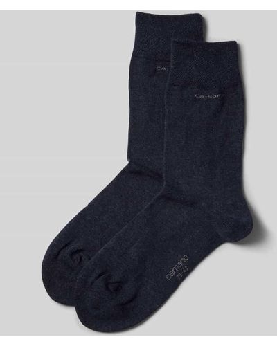 Camano Socken im unifarbenen Design im 4er-Pack - Blau