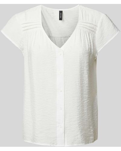 Vero Moda Bluse mit V-Ausschnitt Modell 'JOSIE' - Weiß