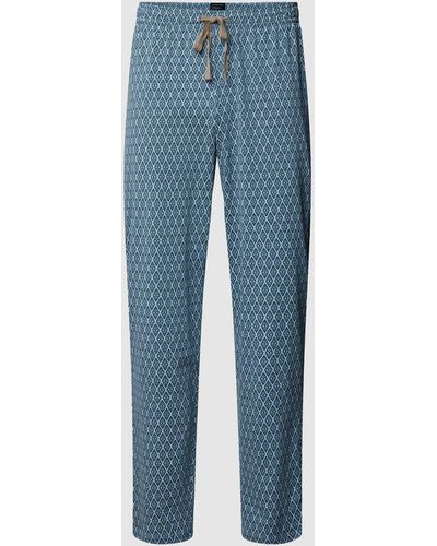 Schiesser Pyjamabroek Met All-over Motief - Blauw