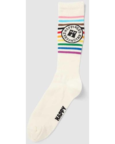 Happy Socks Socken mit Statement-Print Modell 'Pride Happiness Everywhere' - Weiß