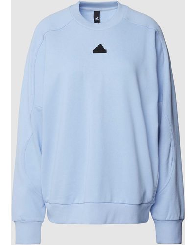 adidas Sweatshirt Met Labeldetail - Blauw