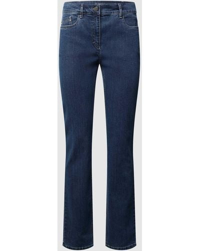 ZERRES Rinsed Washed Comfort S Fit Jeans Modell CARLA - Blau