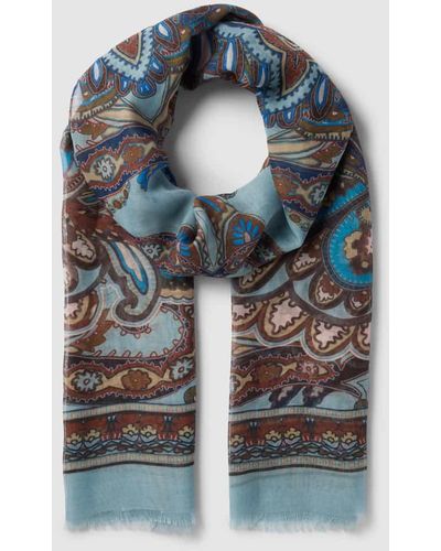 Fraas Schal mit Paisley-Muster und rechteckiger Form - Blau