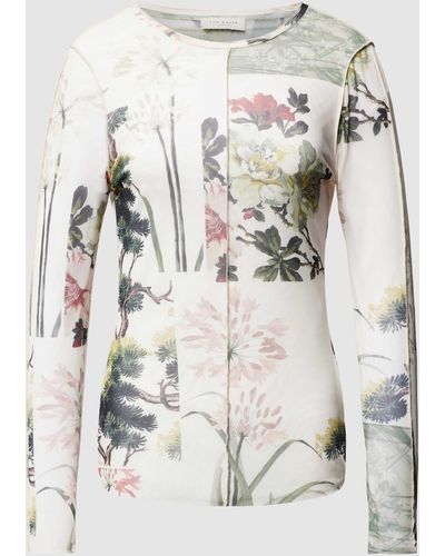 Ted Baker Longsleeve mit floralem Allover-Print Modell 'LAREANA' - Grau