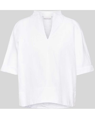 Eterna Bluse mit Kelchkragen - Weiß