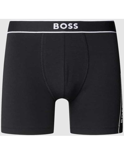 BOSS Boxershorts mit Label-Print - Schwarz