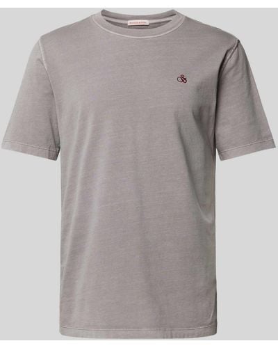 Scotch & Soda T-Shirt mit Logo-Stitching - Grau