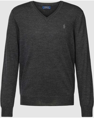 Polo Ralph Lauren Shirt Met Lange Mouwen En Logostitching - Zwart