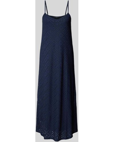 Vero Moda Midi-jurk Met Broderie Anglaise - Blauw
