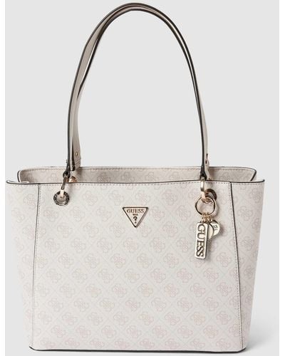 Guess Tote Bag Met All-over Logoprint - Wit